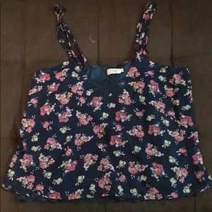 Tobi Green Floral Tank Top